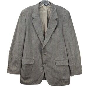 Botany 500 Houndstooth Sport Coat Men's 42R Pure Silk Tweed Preppy Made‎ in USA